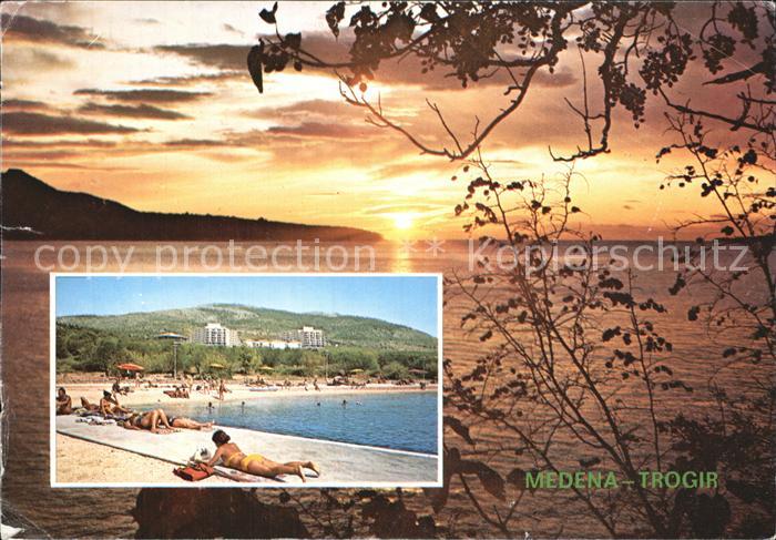 Trogir Trau Medena Hotel Strand Sonnenuntergang am Meer