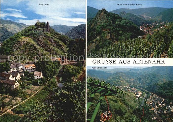 Altenahr Burg Aare Panorama Blick vom weissen Kreuz Sessellift Ahrtal