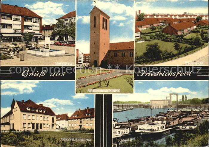 Friedrichsfeld Niederrhein Marktplatz St Elisabeth Kirche Schleuse