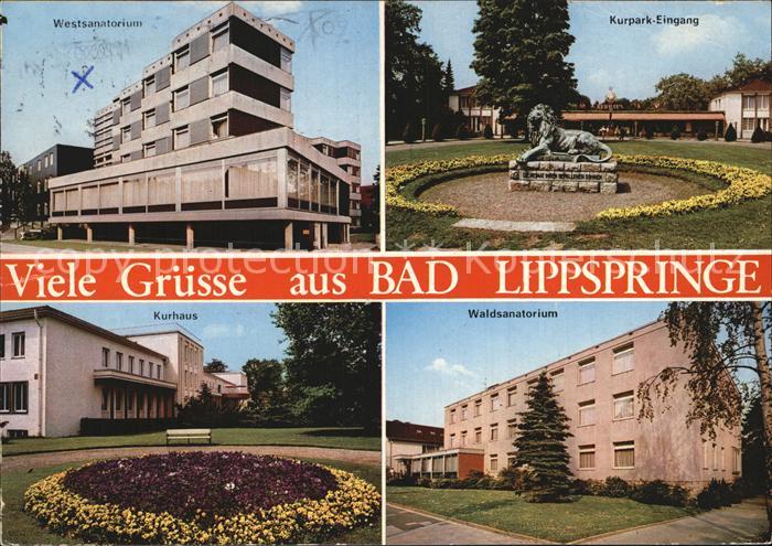 Bad Lippspringe Sanatorium Kurpark Loewenskulptur Kurhaus