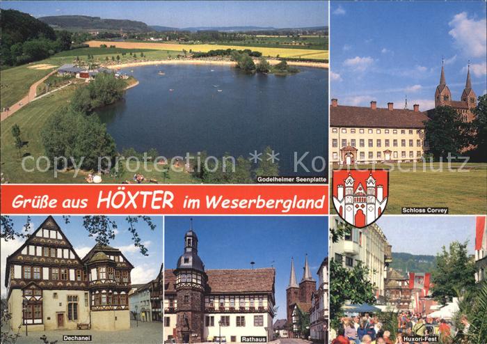 Hoexter Weser Godelheimer Seenplatte Schloss Corvey Dechanei Rathaus Huxori Fest