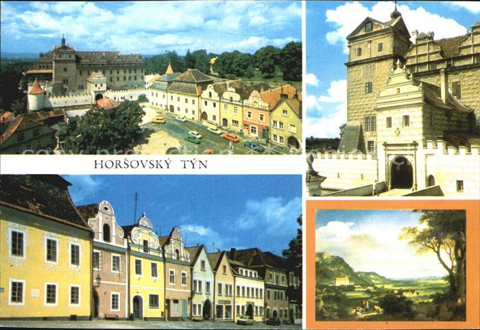 Horsovsky Tyn Schloss Haeuserpartie Innenstadt Gemaelde