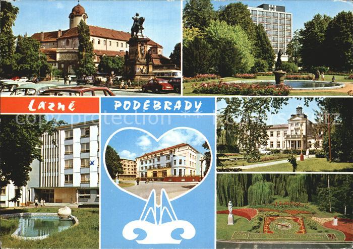 Lazne Podebrady Teilansichten Kurort Kurpark Denkmal