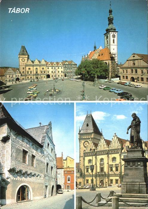 Tabor Czechia Altstadt Platz Kirche Denkmal Statue