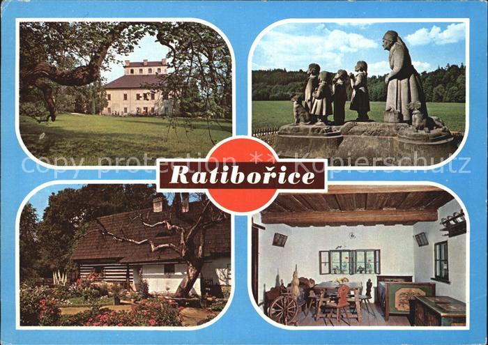 Ratiborice Ratoborschitz Schloss Denkmal Statuen Baeuerliches Anwesen Stube Spin