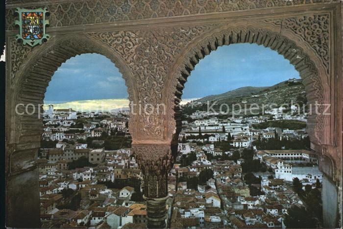 Granada Andalucia Alhambra Arcadas y vista general del Albaicin