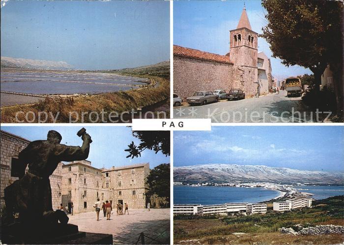 Pag Panorama Kuestenstadt Gebirge Denkmal