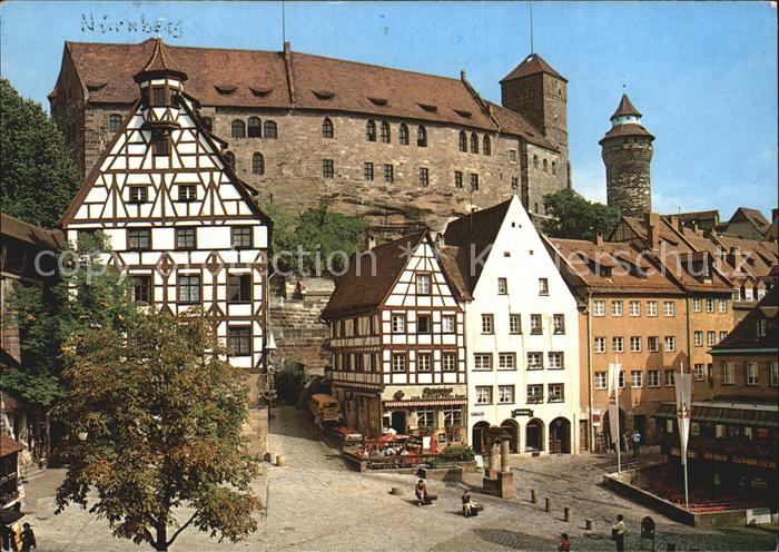 NueRNBERG  CITY Duererplatz mit Burg Fachwerkhaeuser