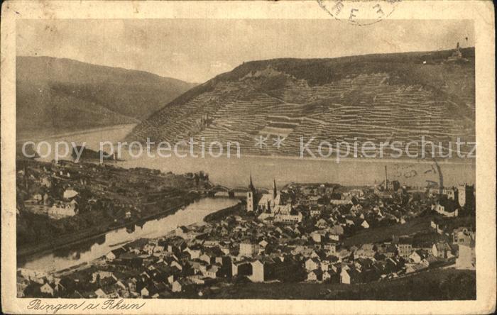 Bingen Rhein Fliegeraufnahme Rheinpartie