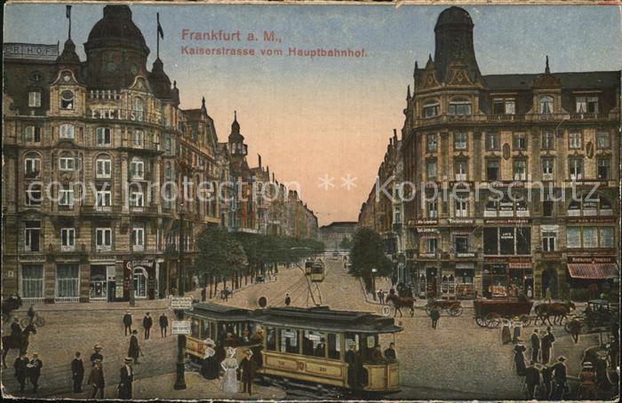 Frankfurt Main Kaiserstrasse vom Hauptbahnhof Strassenbahn