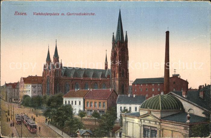 Essen Ruhr Viehhoferplatz mit Gertrudiskirche