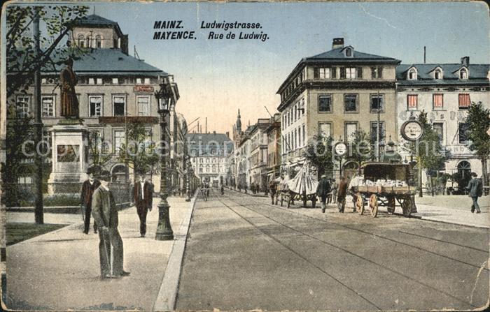 Mainz Rhein Ludwigstrasse Pferdewagen