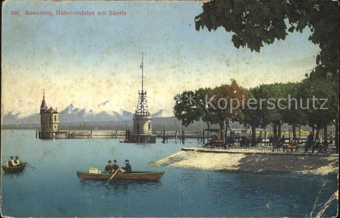 Konstanz Bodensee Hafeneinfahrt mit Saentis