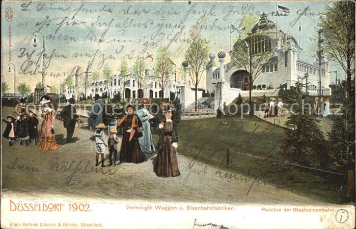 DuessELDORF CITY Industrie- und Gewerbeausstellung Vereinigte Waggon und Eisenb