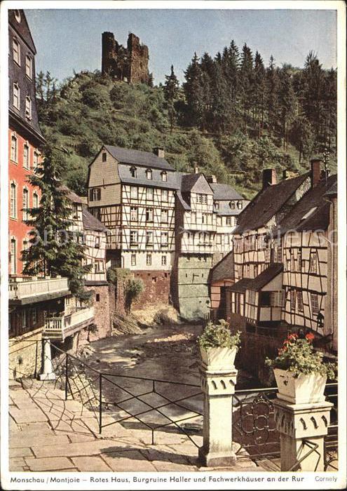 Monschau Montjoie NRW Rotes Haus Burgruine Haller Fachwerkhaeuser Ruhr