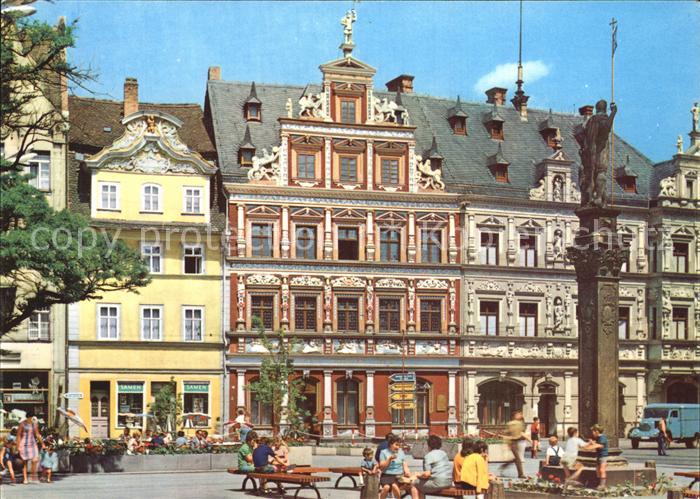 ERFURT CITY Fischmarkt mit Roland Gildehaus Haus zum Breiten Herd