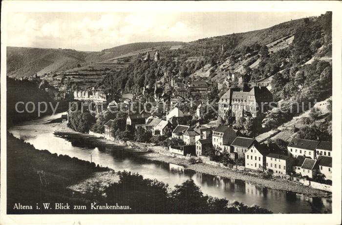 Altena Lenne Teilansicht mit Krankenhaus