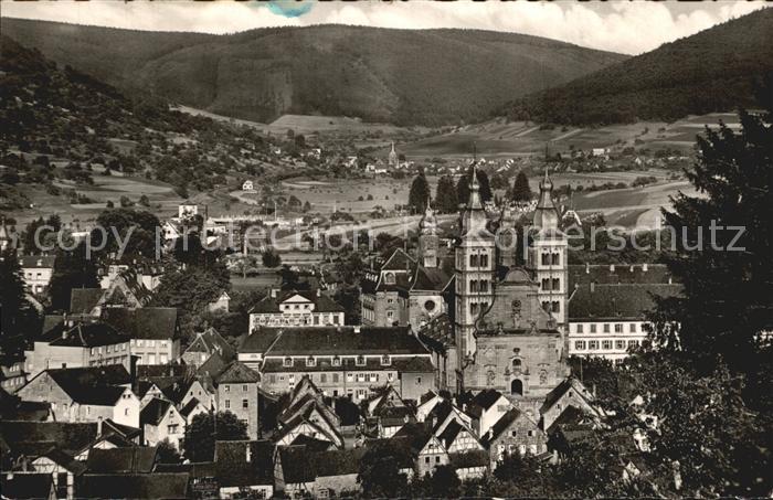 Amorbach Miltenberg Teilansicht mit Abteikirche