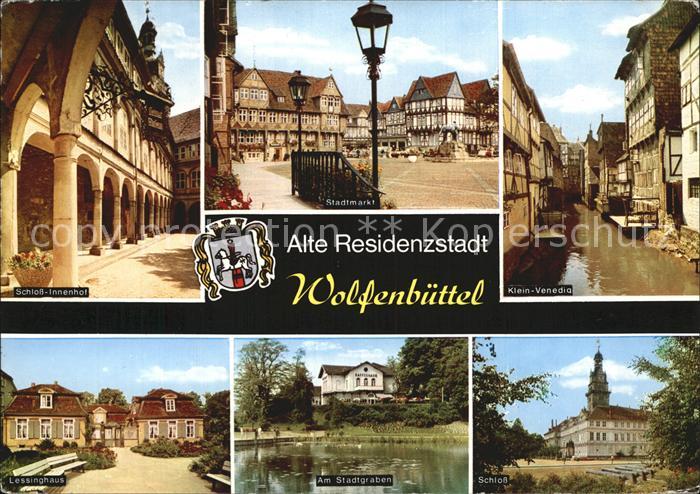 Wolfenbuettel Schloss Innenhof Stadtmarkt Klein Venedig Lessinghaus Stadtgraben