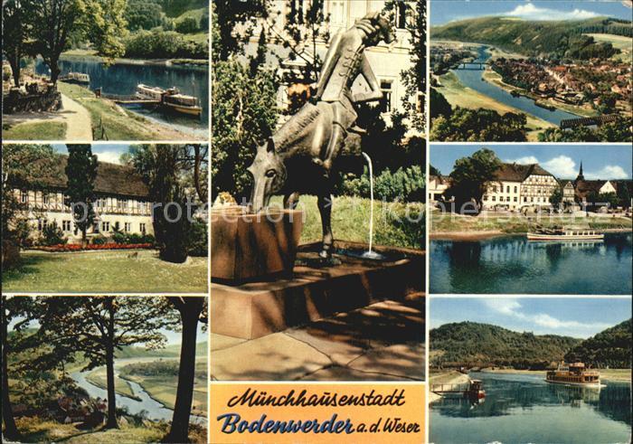 Bodenwerder Weser Muenchhausenstadt Weserpartien Muenchhausendenkmal