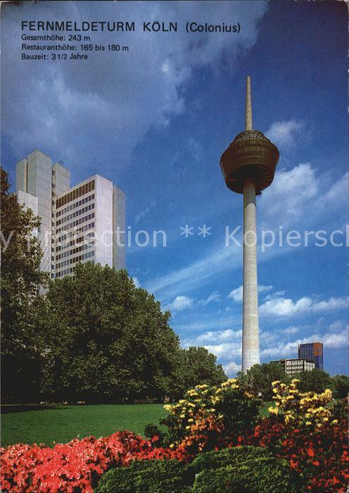 Koeln Rhein Fernmeldeturm Hochhaeuser