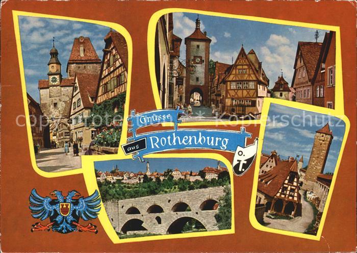 Rothenburg Tauber Markusturm Ploenlein Doppelbruecke Alte Schmiede