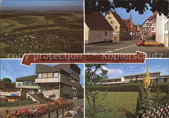 Gechingen Fliegeraufnahme Rathaus Strassenpartie Schule