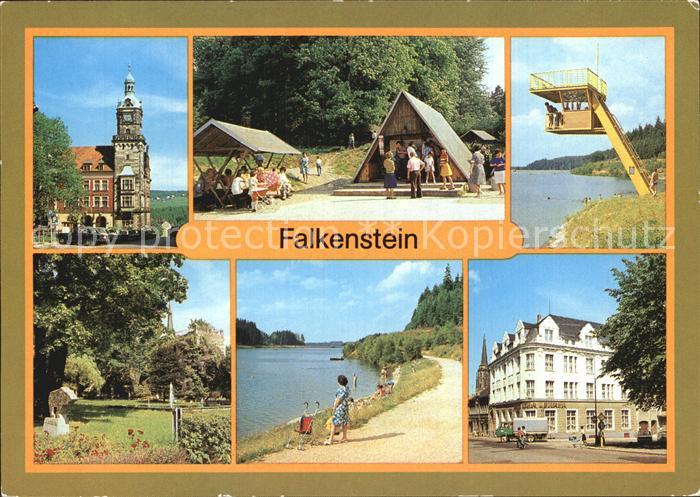 Falkenstein Vogtland Rathaus Talsperre Falkenstein Schlossfelsen Haus der Lehrer