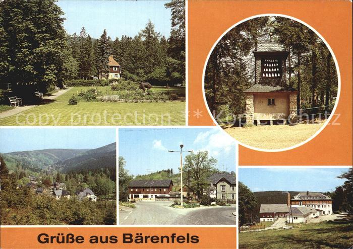 Baerenfels Erzgebirge Park Glockenspiel Teilansicht Milchbar FDGB Erholungsheim