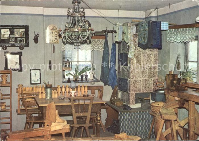 Seiffen Erzgebirge Spielzeugmuseum Spielzeugmacher Stube um 1900