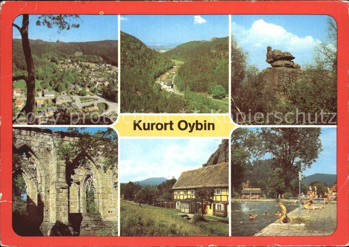 Oybin Sachsen Teilansichten Bruetende Henne auf dem Toepfer Klosterruine Hochwal