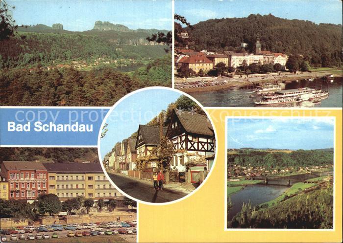 Bad Schandau Schrammsteine Dampferanlegestelle FDGB Erholungsheim Louis Fuernber