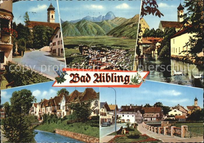 Bad Aibling Kirche Total Schwanenteich Kanal Strassenpartie