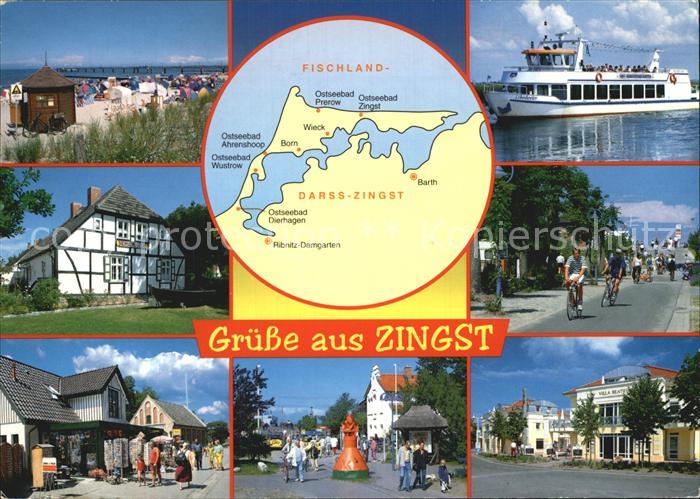 Zingst Ostseebad Strand Fahrgastschiff Fachwerkhaus Radrennen Strassenpartien