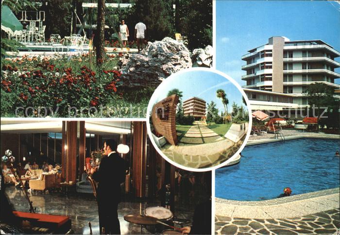 Abano Terme Hotel Tritone Terme Gastraum Swimmingpool Park