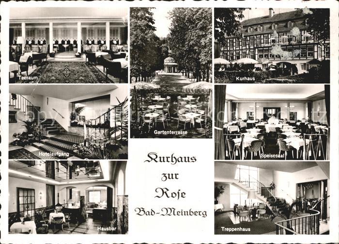 Bad Meinberg Kurhaus zur Rose Teeraum Gartenterrasse Speisesaal Hausbar Treppenh