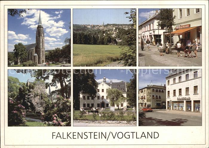 Falkenstein Vogtland Kirche zum Hl Kreuz Ellefeldblick Schlossstr Schlossfelsen