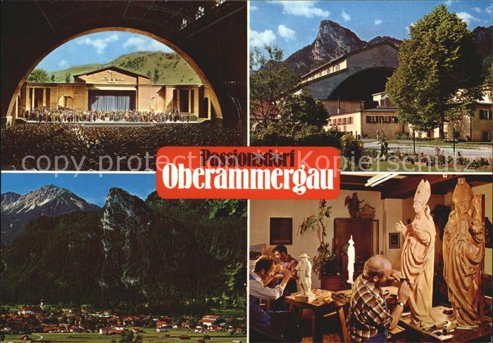OBERAMMERGAU Bayern Passionsspielhaus Kofel Notkarspitze Holzschnitzwerkstaette