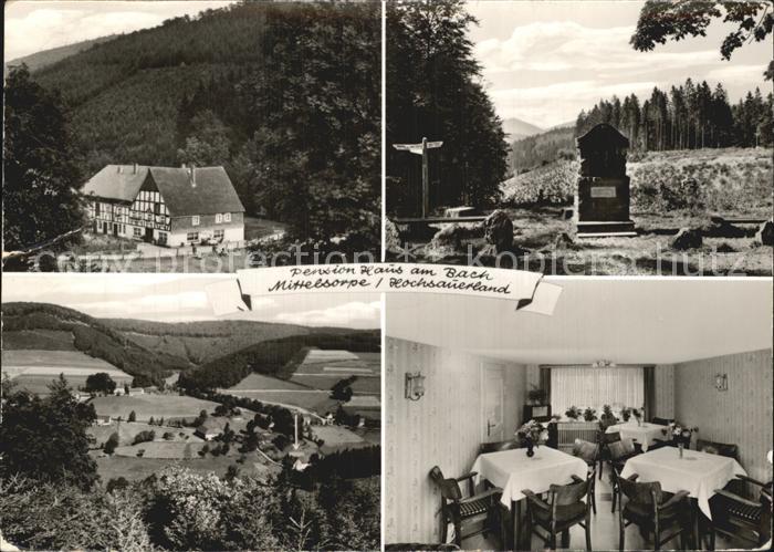 Mittelsorpe Pension Haus am Bach Gaststube Panorama Gedenkstein
