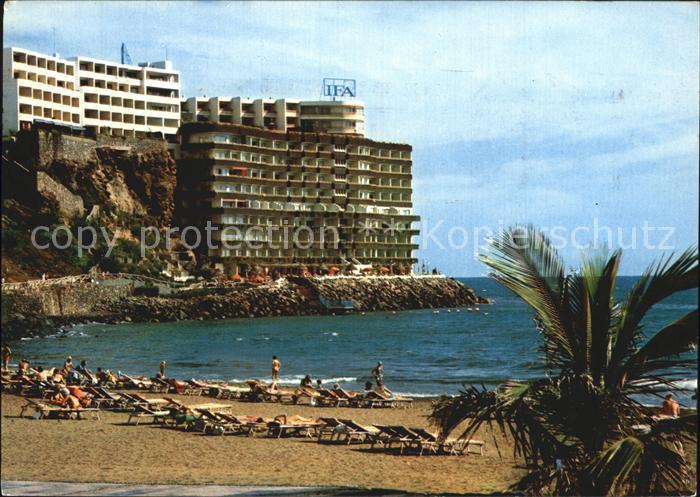 Playa de San Augustin Gran Canaria Vista de la playa y Hoteles