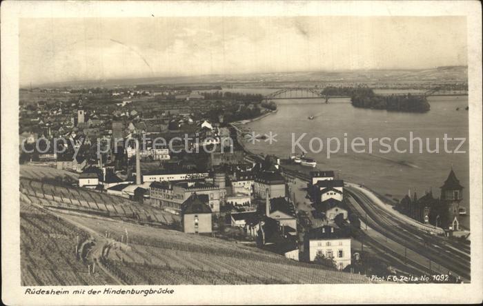 Foto Zeitz F.G. Nr. 1092 Ruedesheim Hindenburgbruecke