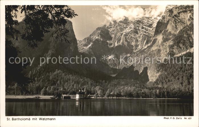 Foto Zeitz F.G. Nr. 631 St. Bartholomae Watzmann