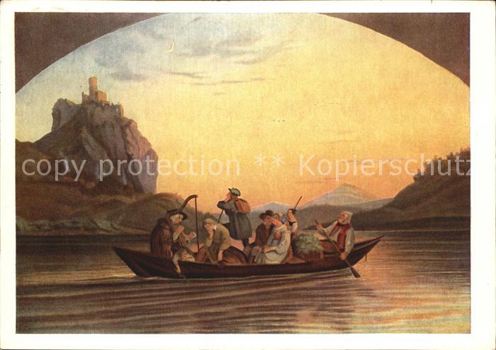 Ludwig Richter ueberfahrt ueber die Elbe am Schreckenstein