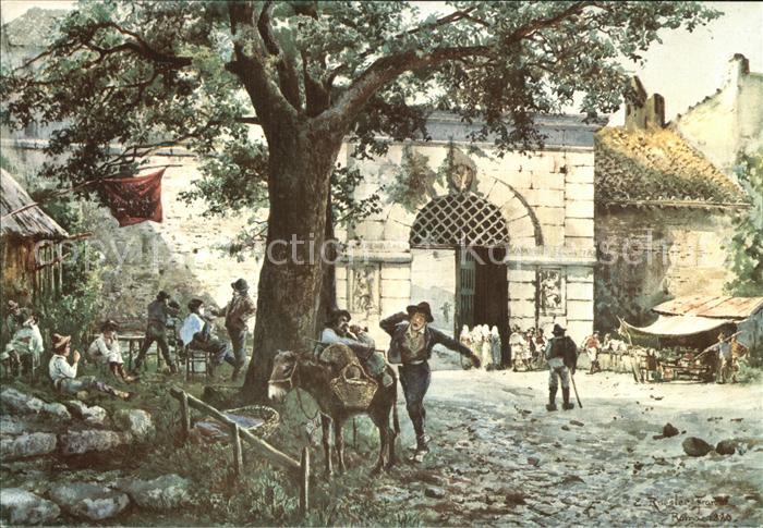 Kuenstlerkarte E. Roesler Franz Roma Sparita Porta Angelica