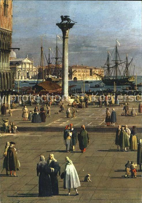 Segelschiffe Venezia Piazzetta S. Marco Kuenstlerkarte Antonio Canal
