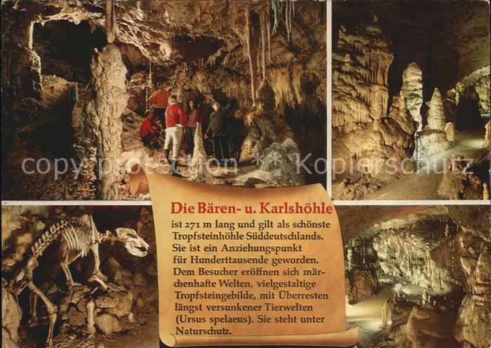 Hoehlen Caves Grottes Bärenhöhle-Karlshöhle Erpfingen