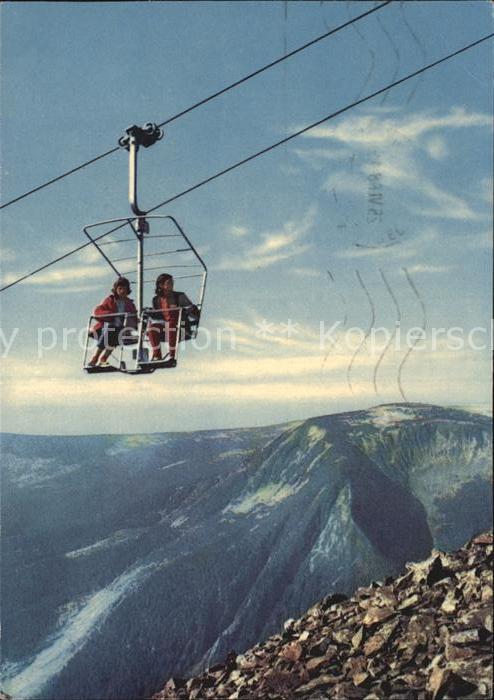 Sessellift Krkonose Lanovka na Snezku Pozadi Studnicna