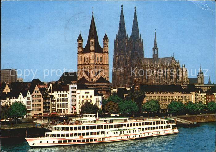 Motorschiffe MS Drachenfels Koeln Rheinfront Dom