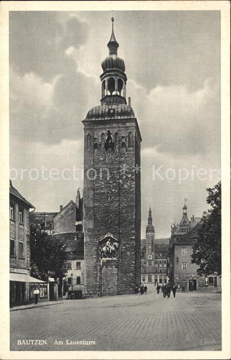 Bautzen Sachsen Lauenturm Rathaus Silesia Karte Nr 1140