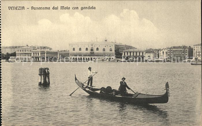 Venezia Venedig Panorama dal Molo con gondola